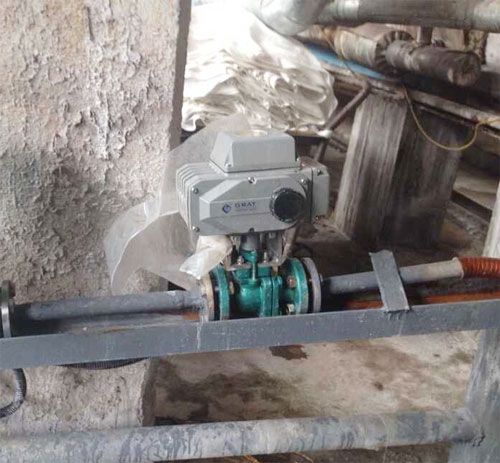 GRAT电动衬氟球阀在纺织印染行业中的应用现场 2 11040022M 0