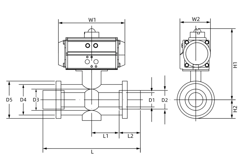 气动塑料球阀 6 气动塑胶防腐活接尺寸图