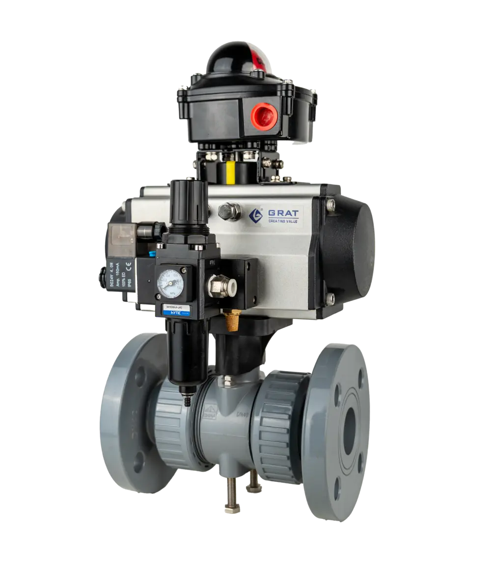 气动塑料球阀 1 气动塑胶防腐球阀1