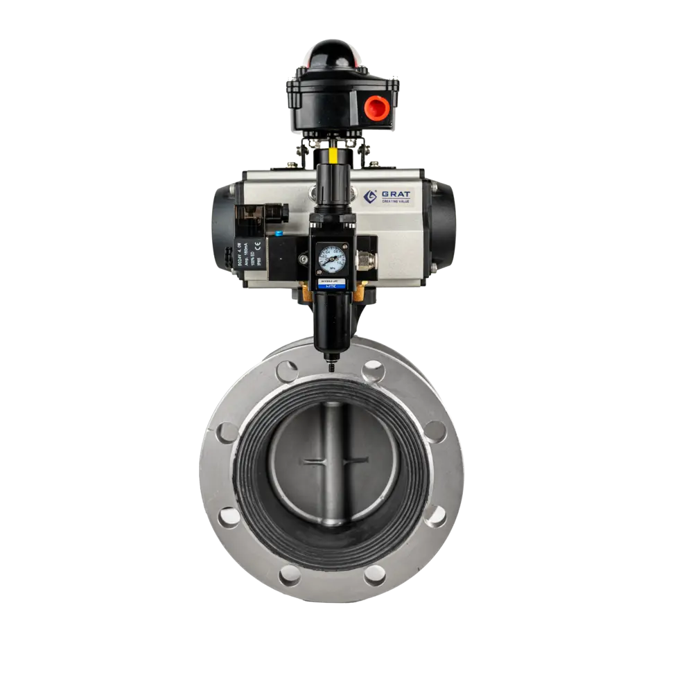 气动法兰软密封蝶阀2 气动法兰软密封蝶阀2