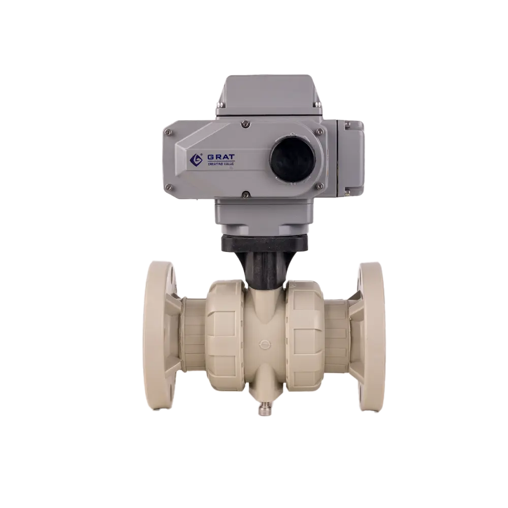 电动塑料防腐球阀 2 电动cpvc塑胶防腐球阀3