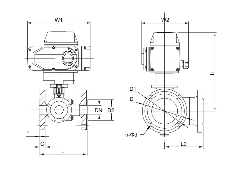 电动三通球阀 11 电动法兰三通球阀说明书