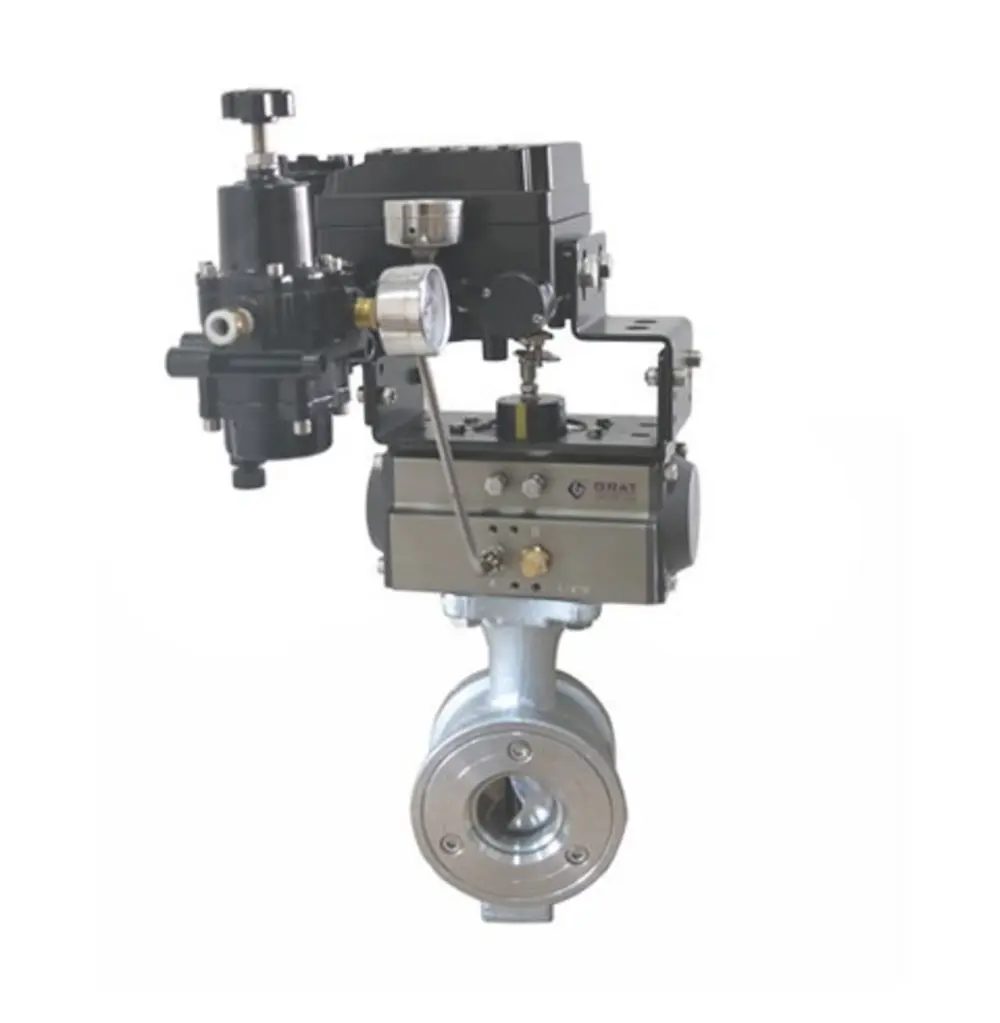 气动对夹v型调节阀 气动对夹v型调节阀