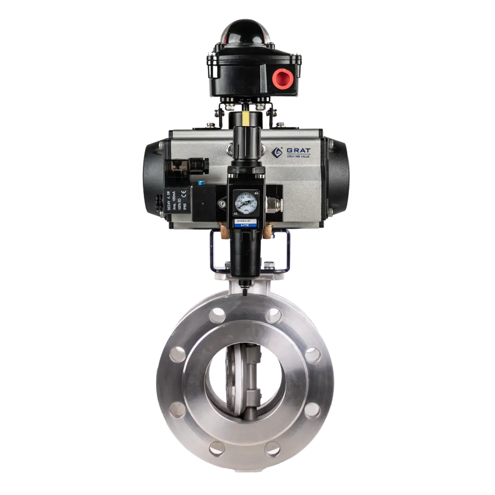 气动硬密封蝶阀 2 气动硬密封法兰蝶阀3