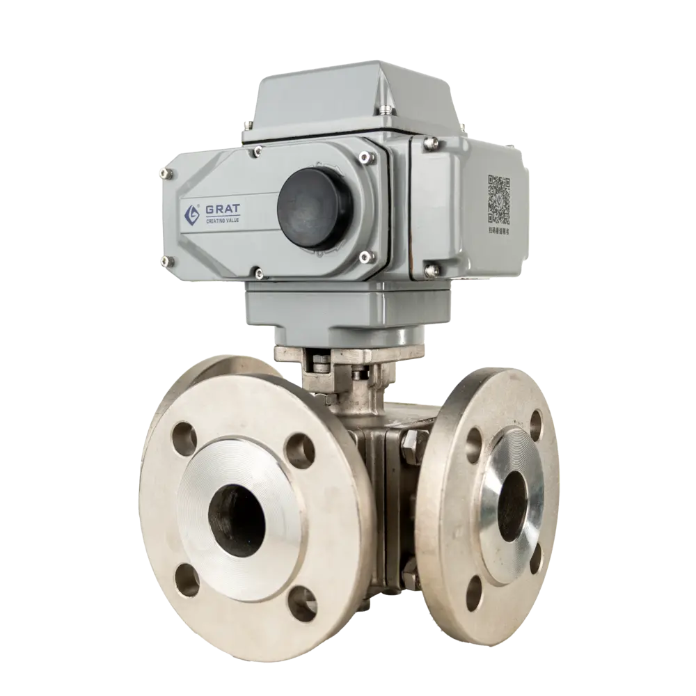 电动三通球阀 1 电动法兰三通球阀1