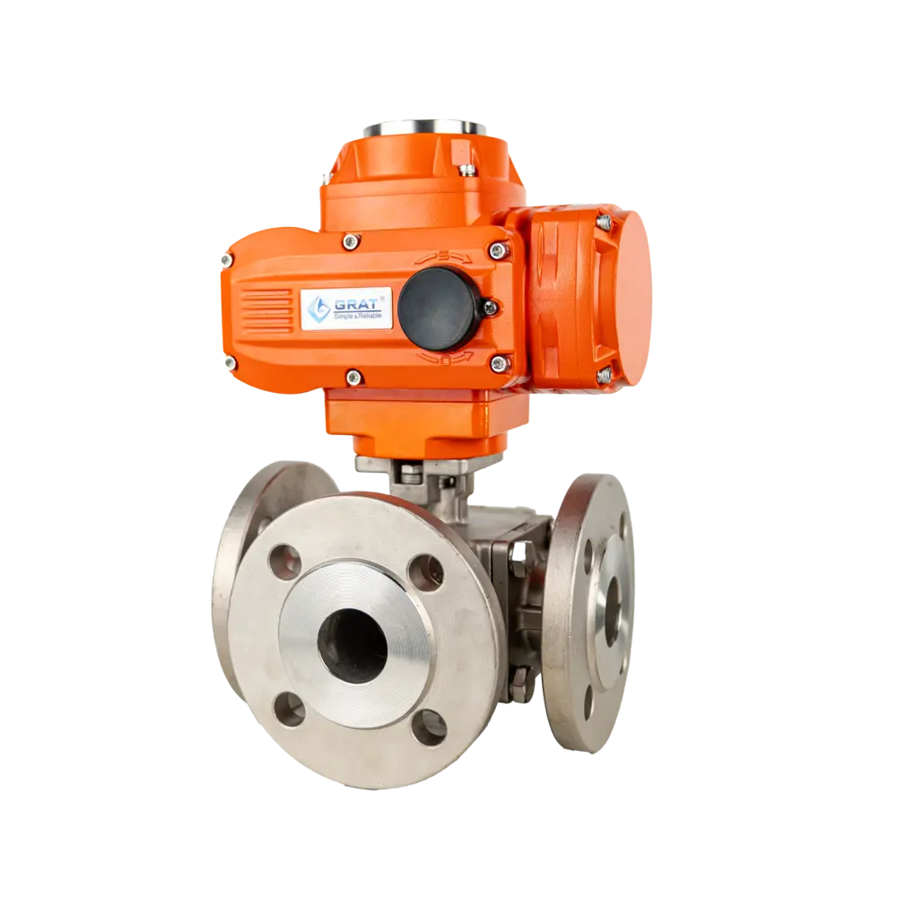 防爆电动三通球阀 1 防爆三通法兰球阀1