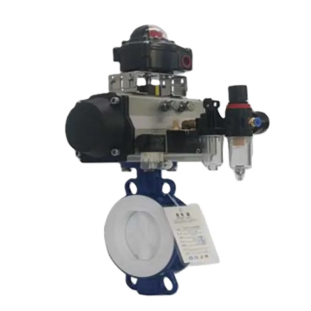 Fluorine-Lined Pneumatic Butterfly Valve Fluorine Lined Pneumatic Butterfly Valve