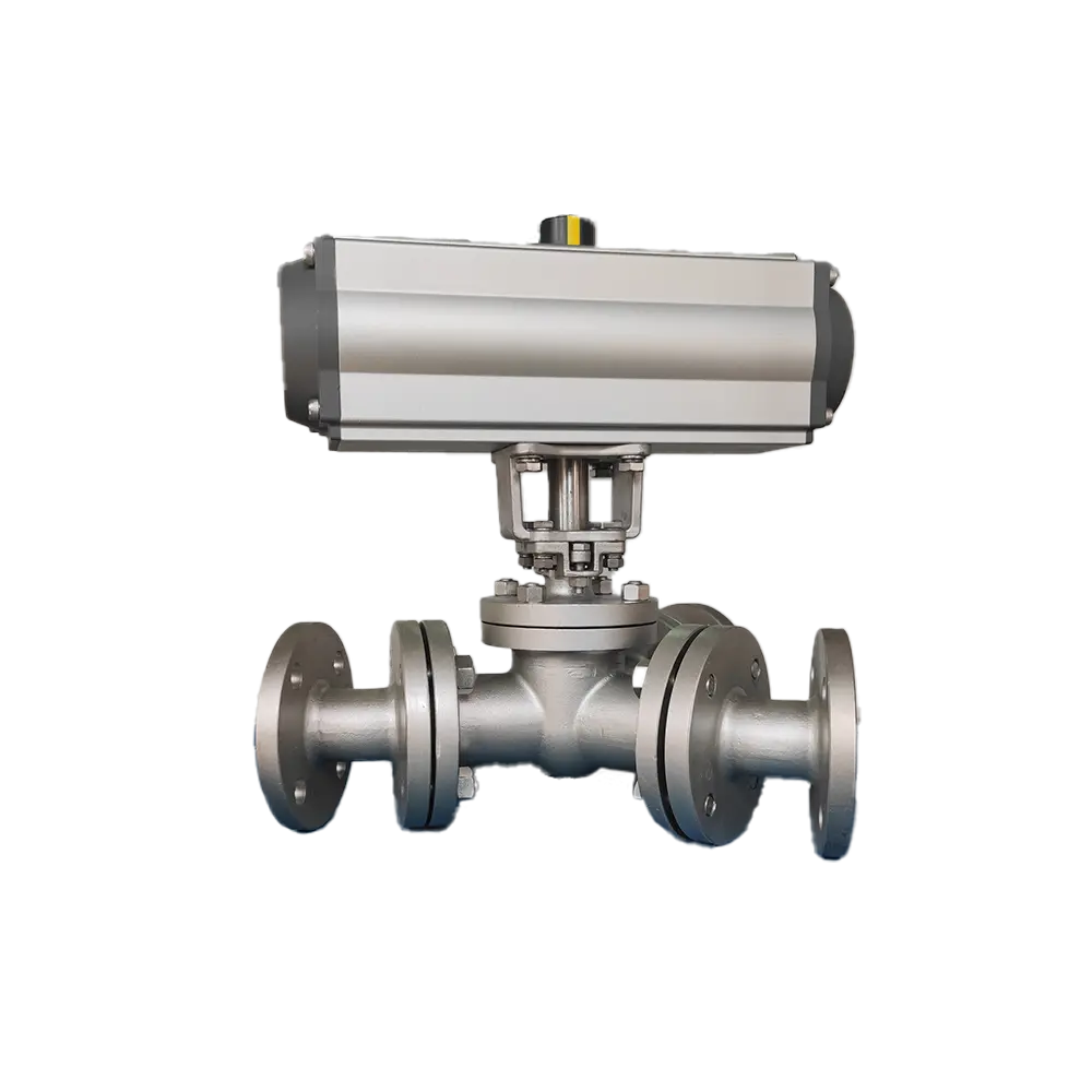 Pneumatic Y-Type Three-Way Ball Valve 1 Pneumatic Y Type Three Way Ball Valve 1