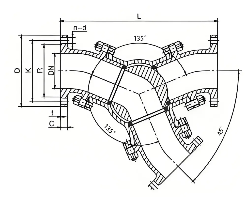 气动Y型三通球阀尺寸图 气动Y型三通球阀尺寸图